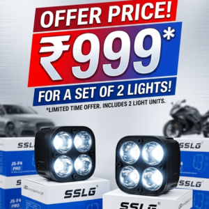 SSLG original 4 x 4 LED, fog, light, universal fitting for all vehicles, yellow white, warm, white with flash and parking red blue
