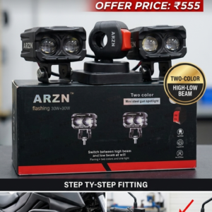ARZN 2 LANC LIGHT 3 COLOR AND 1 FLASHER MODE yellow, white, warm white with flash metal body