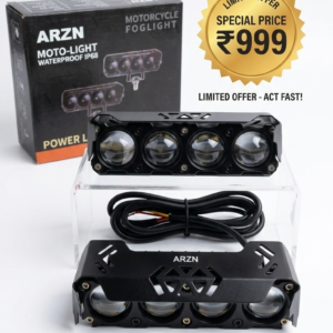 ARZN 4 Lanc light for best for cars...4 wheeler best for all vehicles/brightness, yellow white colour metal body...